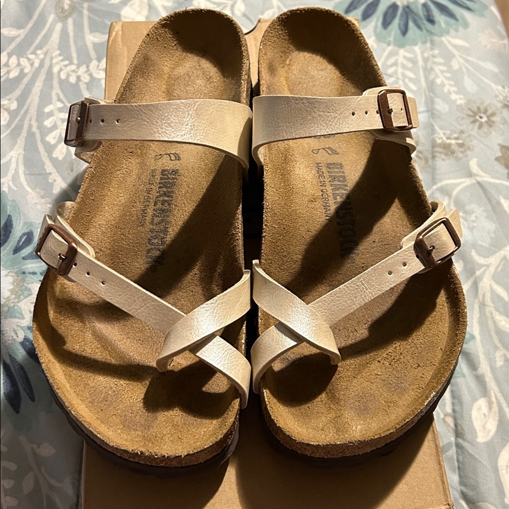 Birkenstock Cream Double-Strap Sandals - Picture 2 of 5